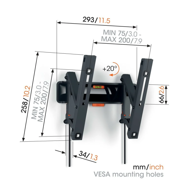 Vogel's TVM 3215 Neigbare TV- Wandhalterung